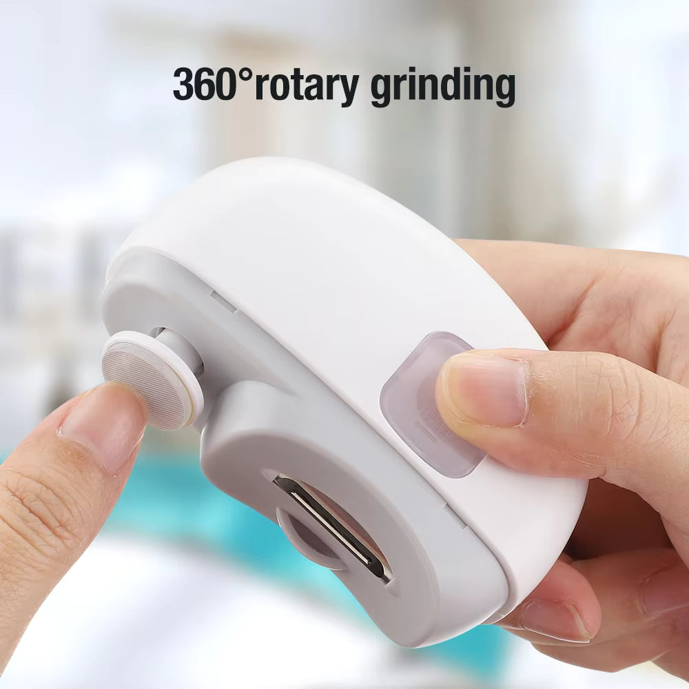 Multi-Functional Electric Nail Clipper & Polisher with Built-In LED Light