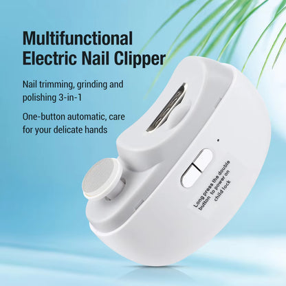 Multi-Functional Electric Nail Clipper & Polisher with Built-In LED Light